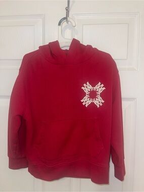 AMIRI Red Hoodie with White Graphic - Kids Sweatshirt